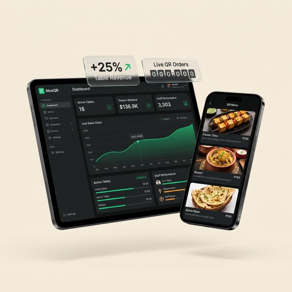 MosQR Restaurant Digital Menu & Dashboard Showcase